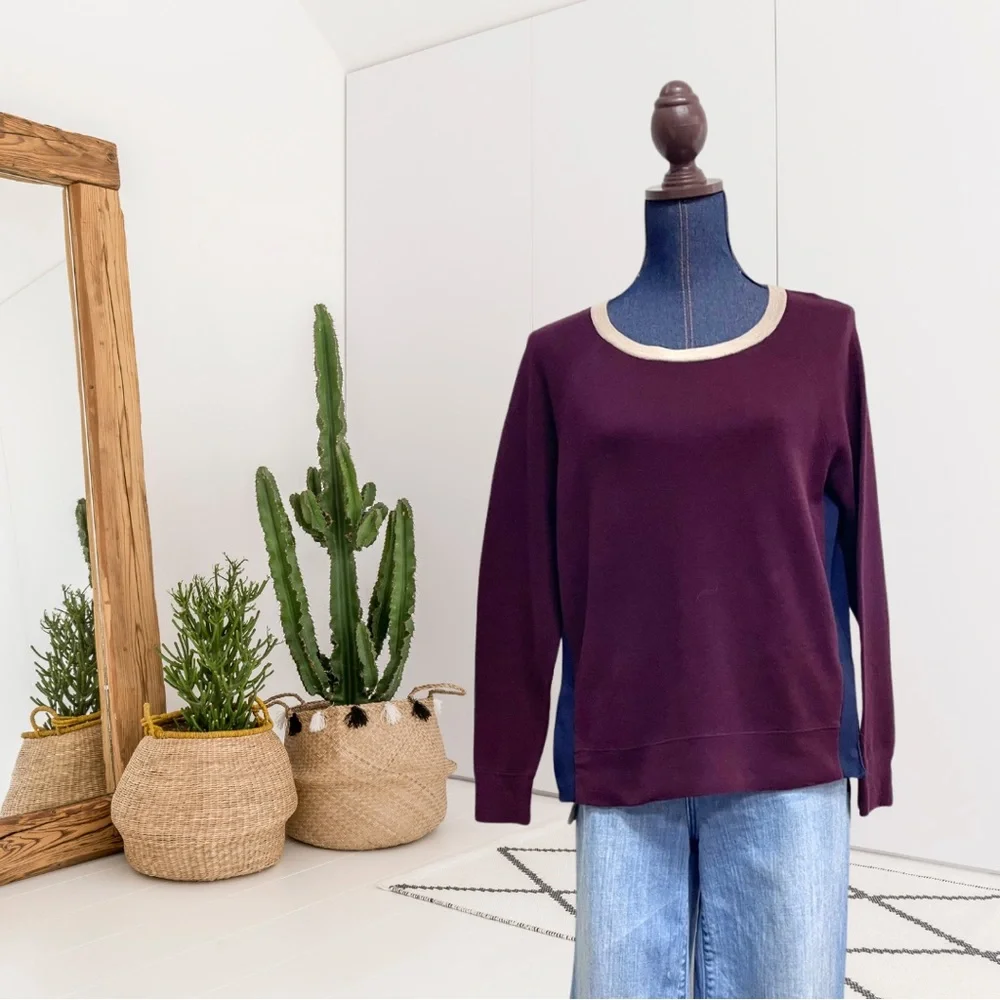 J.Crew Colorblock Side Snap Slits Knit Sweater